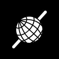 esfera glifo invertido icono diseño vector