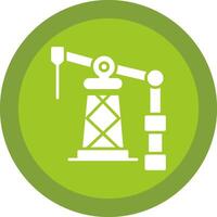 petróleo derrick glifo debido circulo icono diseño vector