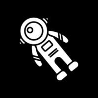 Space Suit Glyph Inverted Icon Design vector