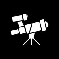 telescopio glifo invertido icono diseño vector