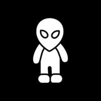 extraterrestre glifo invertido icono diseño vector