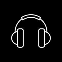 Headphone Line Inverted Icon Design vector