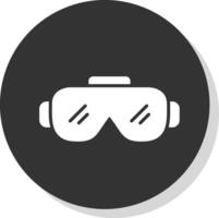 Goggles Glyph Shadow Circle Icon Design vector