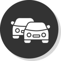 Cars Glyph Shadow Circle Icon Design vector