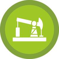 Drilling Rig Glyph Due Circle Icon Design vector