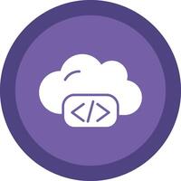 Cloud Coding Glyph Due Circle Icon Design vector