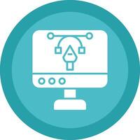 Design Glyph Due Circle Icon Design vector