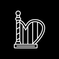 Harp Line Inverted Icon Design vector
