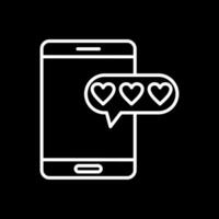 Love Message Line Inverted Icon Design vector