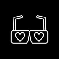 Heart Glasses Line Inverted Icon Design vector