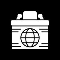 Desk Glyph Inverted Icon Design vector