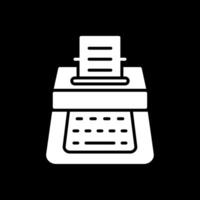 Typewriter Glyph Inverted Icon Design vector