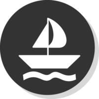 Sailing Glyph Shadow Circle Icon Design vector