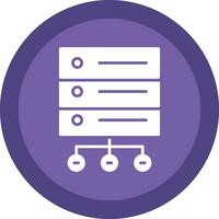 Database Network Glyph Due Circle Icon Design vector