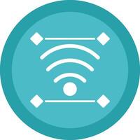 Wireless Glyph Due Circle Icon Design vector