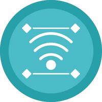 Wireless Glyph Due Circle Icon Design vector