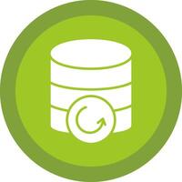 Database Backup Glyph Due Circle Icon Design vector