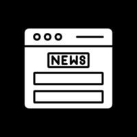 News Feed Glyph Inverted Icon Design vector