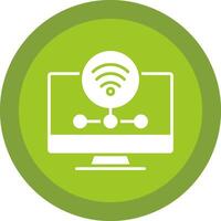 Wifi Server Glyph Due Circle Icon Design vector