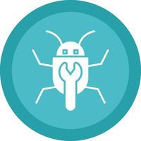 Bug Fixing Glyph Due Circle Icon Design vector