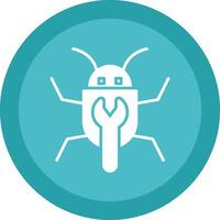 Bug Fixing Glyph Due Circle Icon Design vector