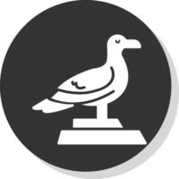 Seagull Glyph Shadow Circle Icon Design vector