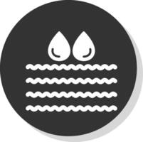 Water Glyph Shadow Circle Icon Design vector