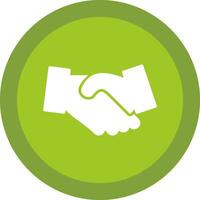 Hand Shake Glyph Due Circle Icon Design vector