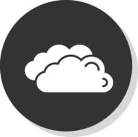 Clouds Glyph Shadow Circle Icon Design vector