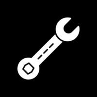 llave glifo invertido icono diseño vector