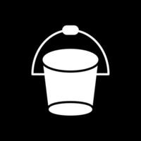 Bucket Glyph Inverted Icon Design vector