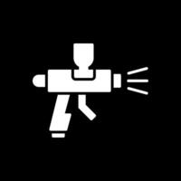 Spray Paint Gun Glyph Inverted Icon Design vector