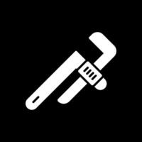 Pipe Wrench Glyph Inverted Icon Design vector