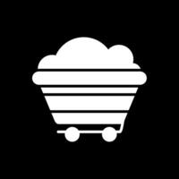 Coal Glyph Inverted Icon Design vector