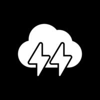 Lightening Glyph Inverted Icon Design vector