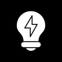 Light Bulb Glyph Inverted Icon Design vector