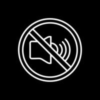 No Sound Line Inverted Icon Design vector