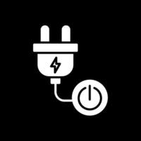 Power Button Glyph Inverted Icon Design vector