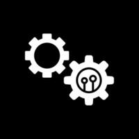 Cogwheel Glyph Inverted Icon Design vector