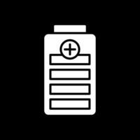 Battery Level Glyph Inverted Icon Design vector