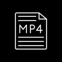 mp4 línea invertido icono diseño vector