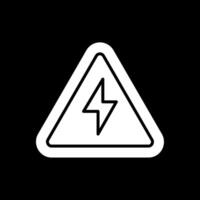 Electrical Danger Sign Glyph Inverted Icon Design vector