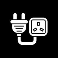 Wall Plug Glyph Inverted Icon Design vector