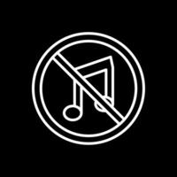 No Music Line Inverted Icon Design vector