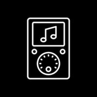 música jugador línea invertido icono diseño vector