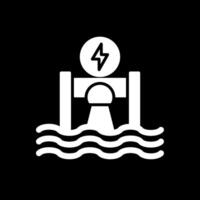 Hydroelectricity Glyph Inverted Icon Design vector