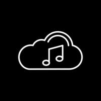 nube línea invertido icono diseño vector