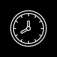 reloj línea invertido icono diseño vector