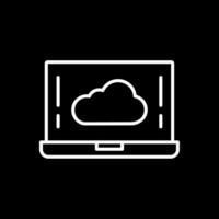 nube línea invertido icono diseño vector