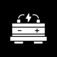 Car Battery Glyph Inverted Icon Design vector
